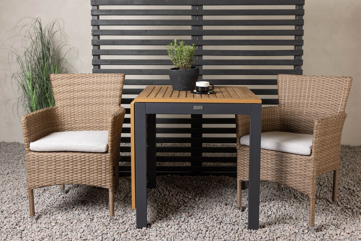 Malina & Diego Matstolar Natur +  Cafebord Svart