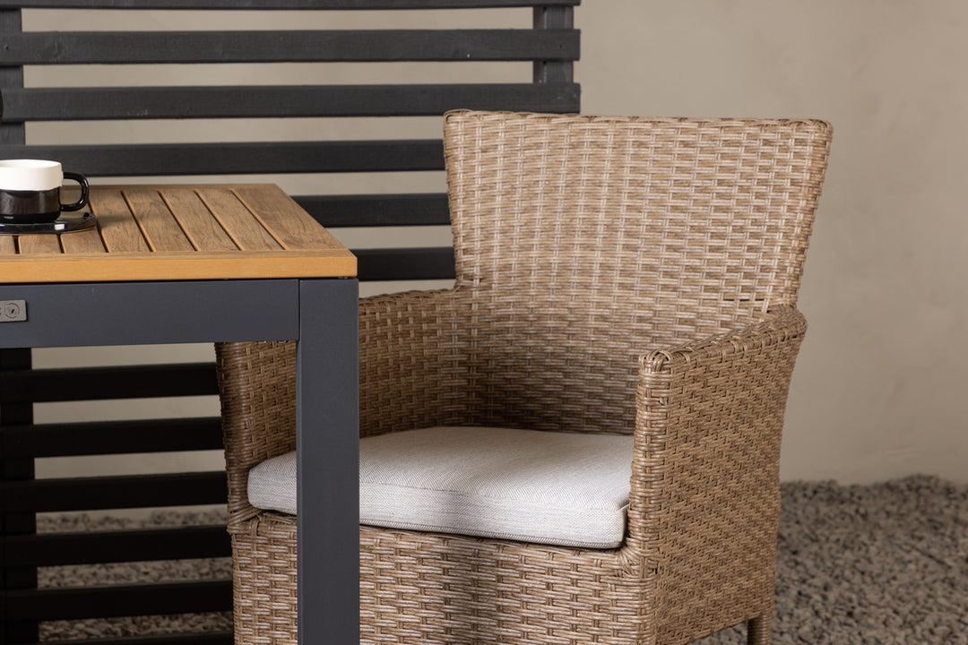 Malina & Diego Matstolar Natur +  Cafebord Svart