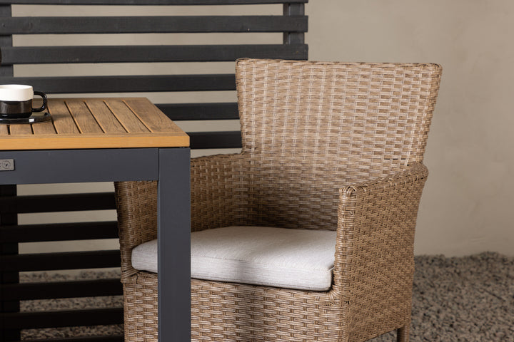 Malina & Diego Matstolar Natur +  Cafebord Svart