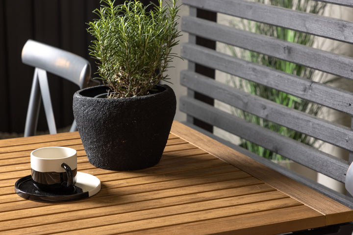 Diego & Tablas Cafebord Svart + Matstolar Mörkgrå