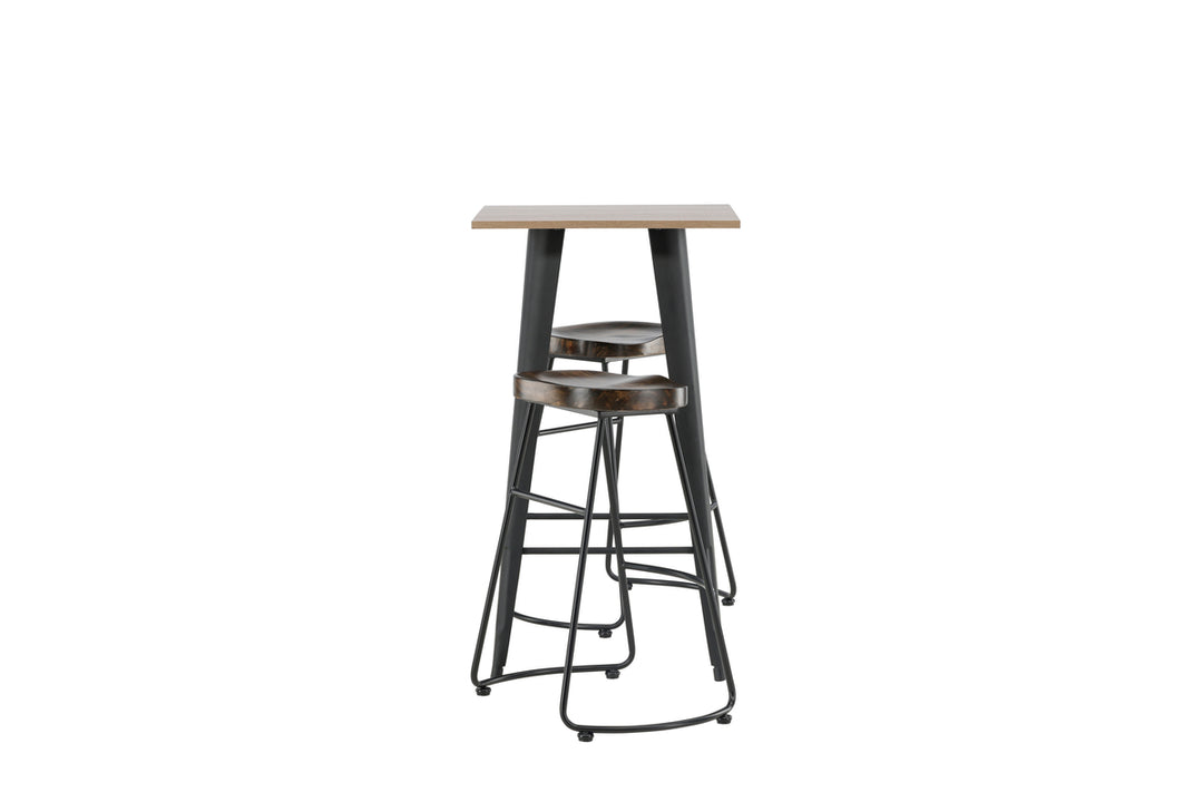Tempe & Ozark Barbord + Barstolar Svart
