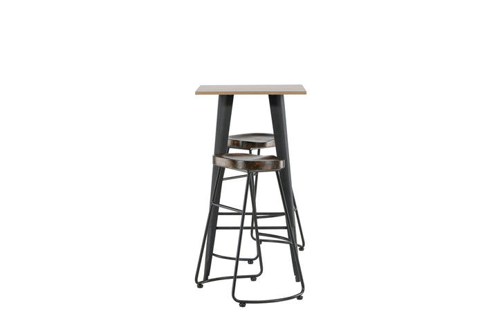 Tempe & Ozark Barbord + Barstolar Svart