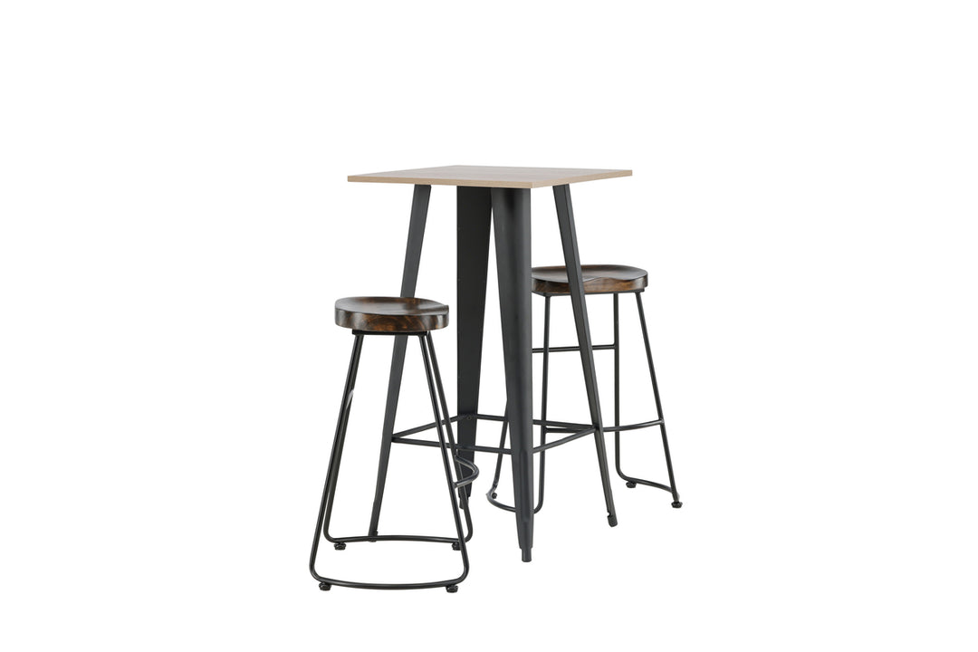 Tempe & Ozark Barbord + Barstolar Svart