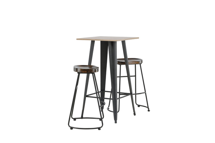 Tempe & Ozark Barbord + Barstolar Svart