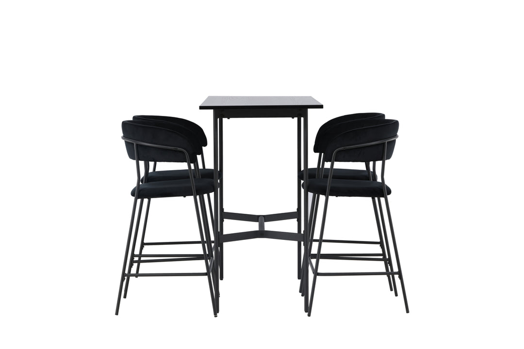Rax & Lui Barbord + Barstolar Svart
