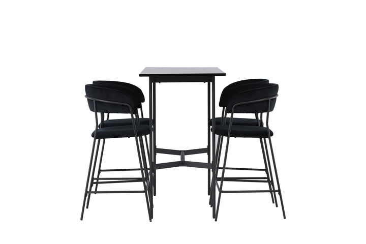 Rax & Lui Barbord + Barstolar Svart