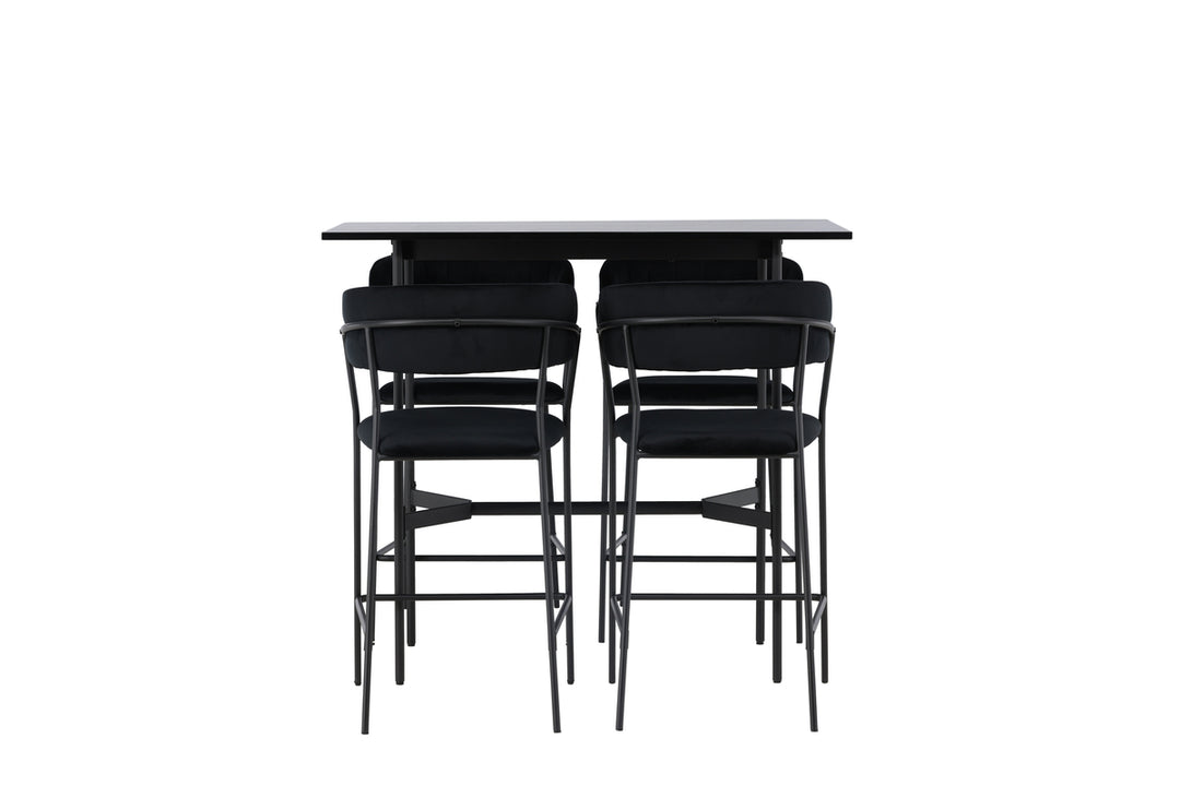 Rax & Lui Barbord + Barstolar Svart