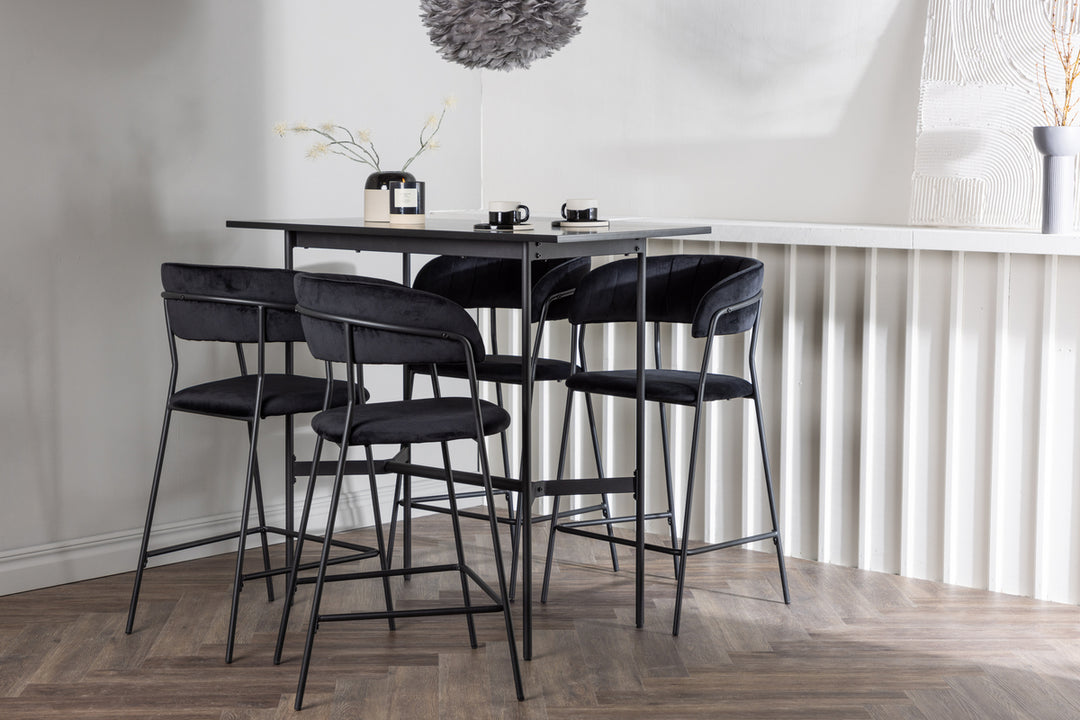 Rax & Lui Barbord + Barstolar Svart