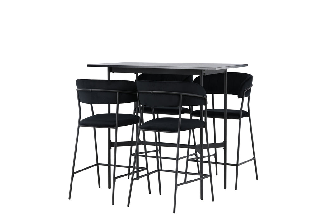 Rax & Lui Barbord + Barstolar Svart