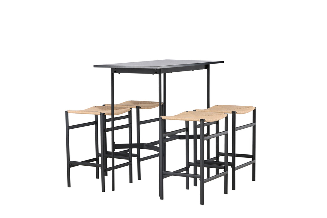 Polly & Rax Barstolar+ Barbord Svart