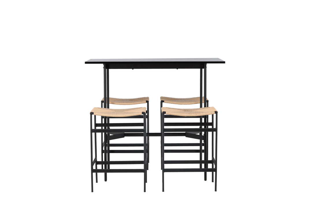 Polly & Rax Barstolar+ Barbord Svart