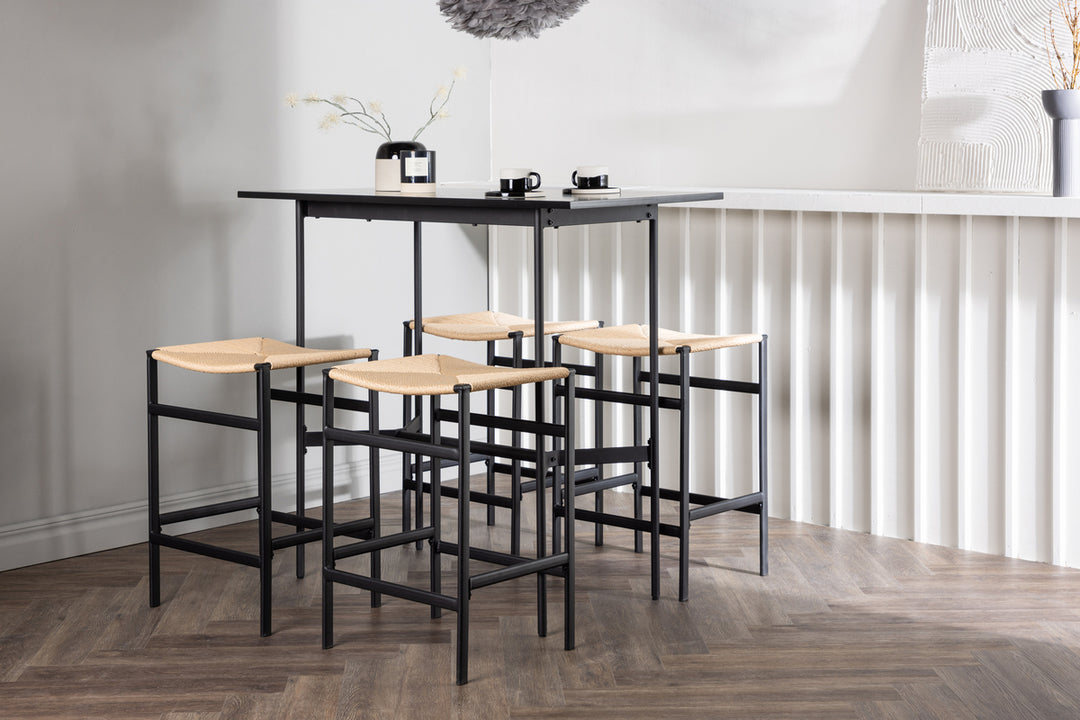 Polly & Rax Barstolar+ Barbord Svart