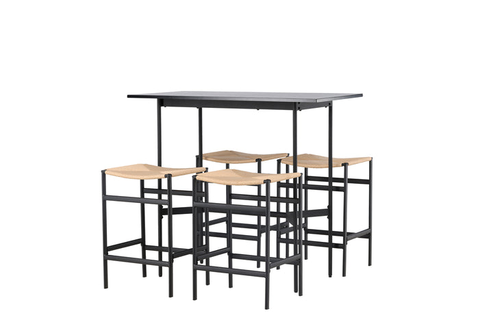 Polly & Rax Barstolar+ Barbord Svart