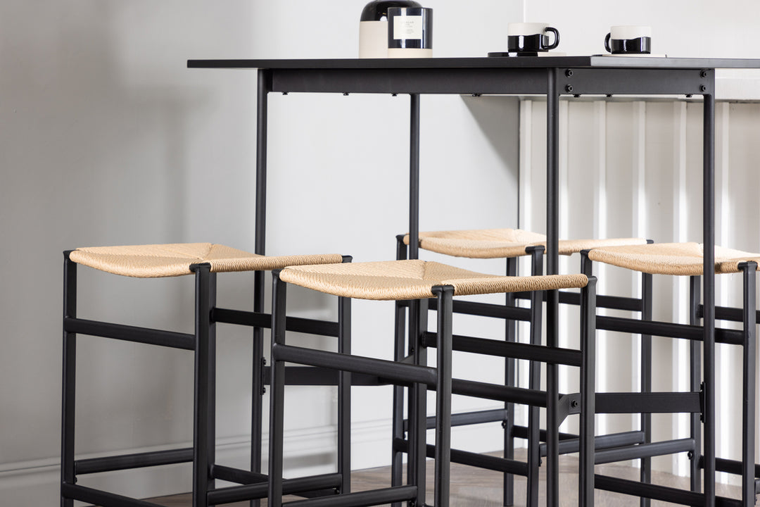 Polly & Rax Barstolar+ Barbord Svart