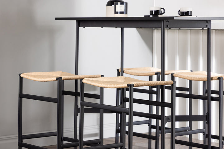 Polly & Rax Barstolar+ Barbord Svart