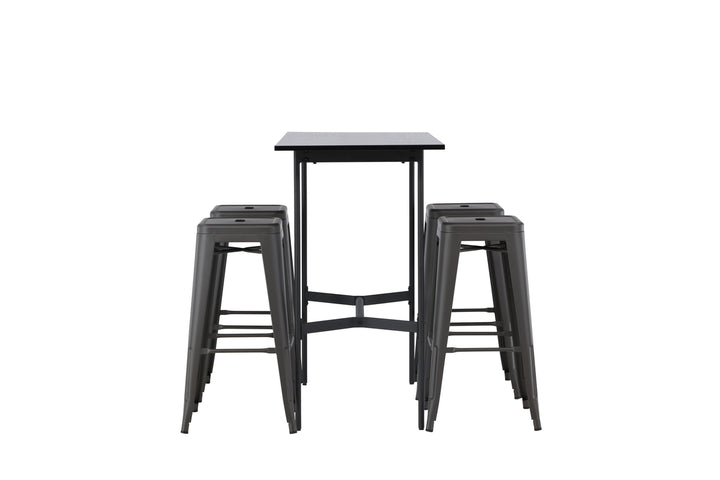 Tempe & Rax Barstolar + Barbord Svart