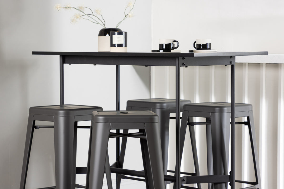 Tempe & Rax Barstolar + Barbord Svart