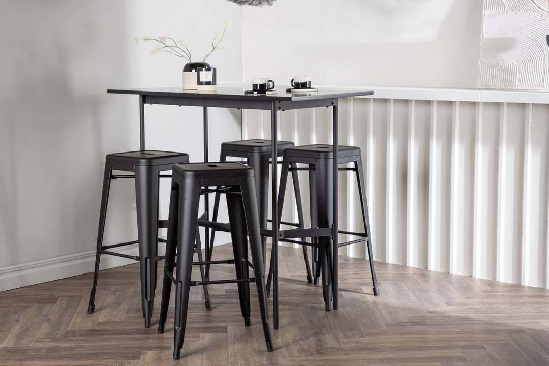 Tempe & Rax Barstolar + Barbord Svart