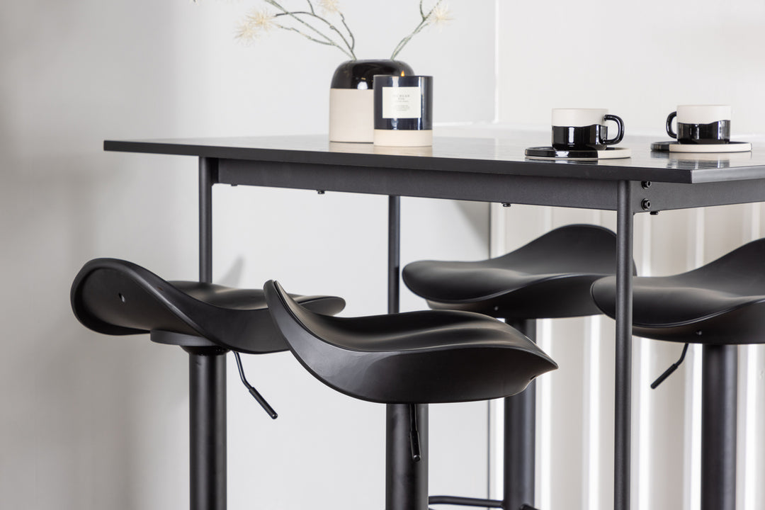 Adesto & Rax Barstolar + Barbord Svart