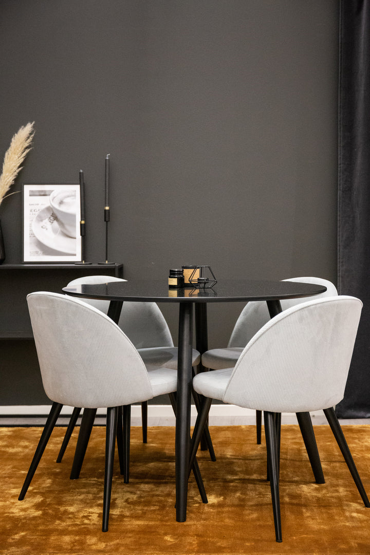 Velvet & Plaza Matgrupp Ljusgrå/Svart