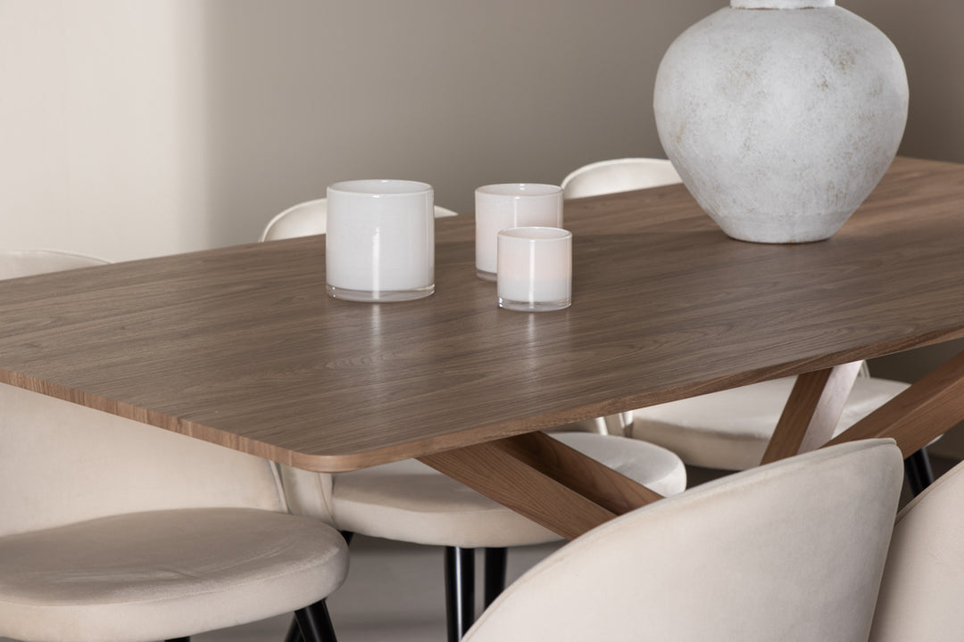 Velvet & Piazza Matgrupp Beige/Mocka