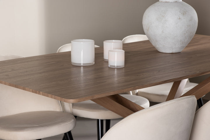 Velvet & Piazza Matgrupp Beige/Mocka