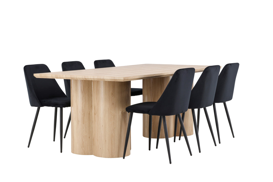 Night & Olivia Matgrupp Svart/Natur