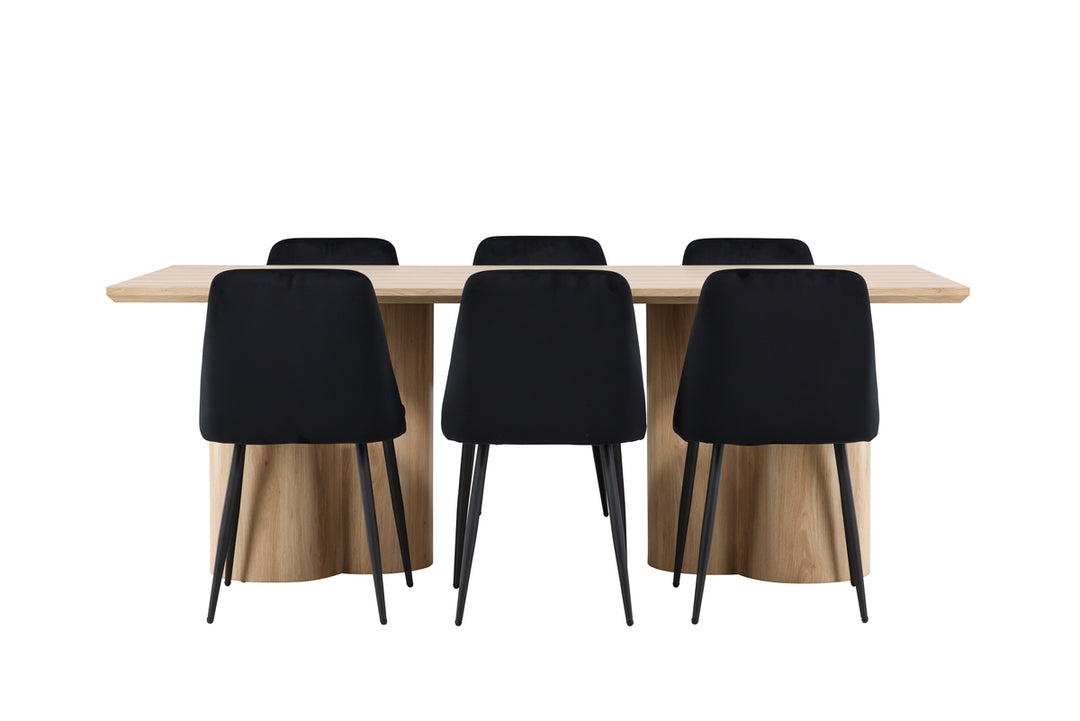 Night & Olivia Matgrupp Svart/Natur