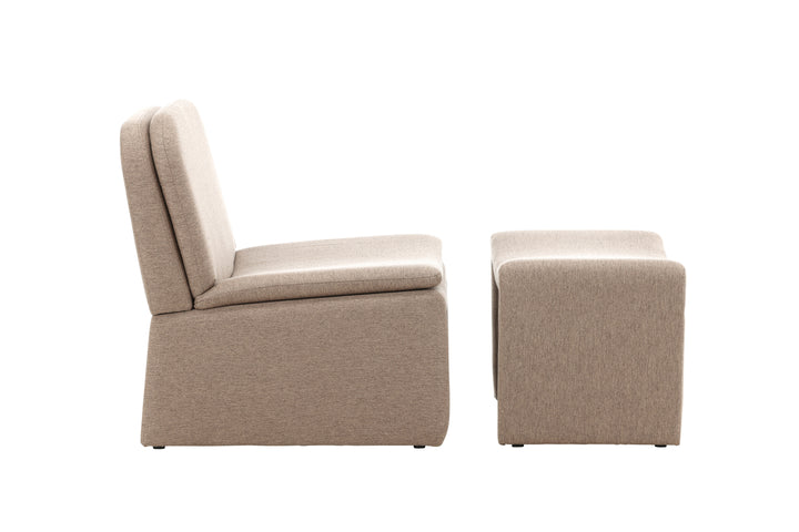 Bonn Fåtöljer Brun + Ottoman 45x46x70cm