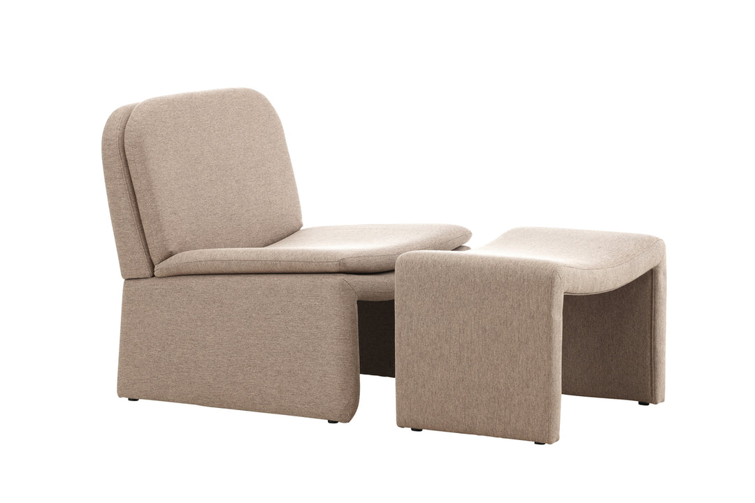 Bonn Fåtöljer Brun + Ottoman 45x46x70cm