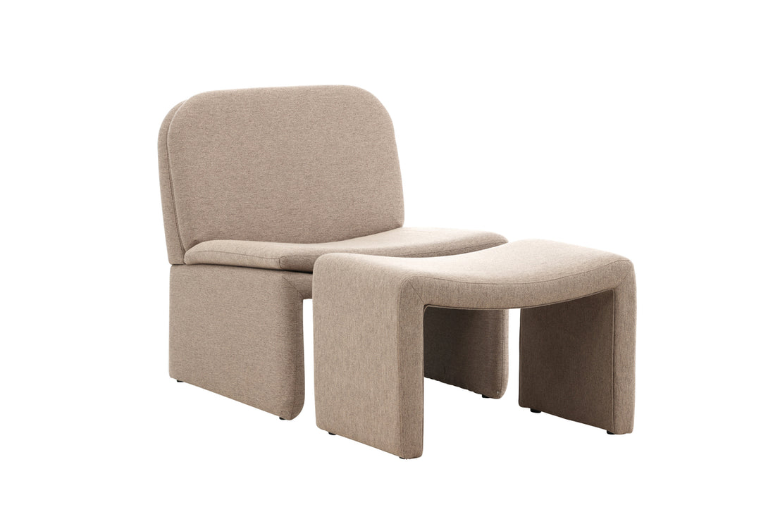 Bonn Fåtöljer Brun + Ottoman 45x46x70cm