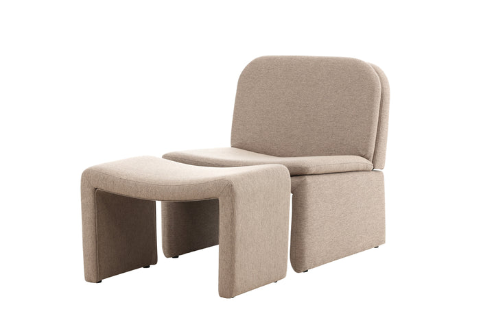 Bonn Fåtöljer Brun + Ottoman 45x46x70cm