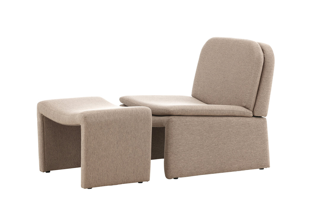 Bonn Fåtöljer Brun + Ottoman 45x46x70cm