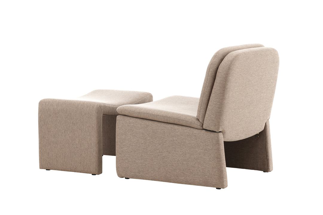 Bonn Fåtöljer Brun + Ottoman 45x46x70cm