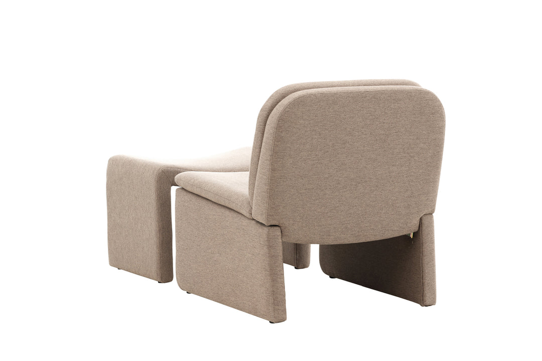 Bonn Fåtöljer Brun + Ottoman 45x46x70cm