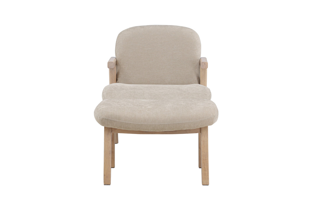 Fåtölj Beige Rile + Ottoman 60x42x60 Beige