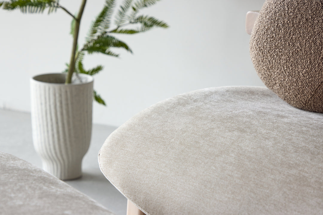 Fåtölj Beige Rile + Ottoman 60x42x60 Beige