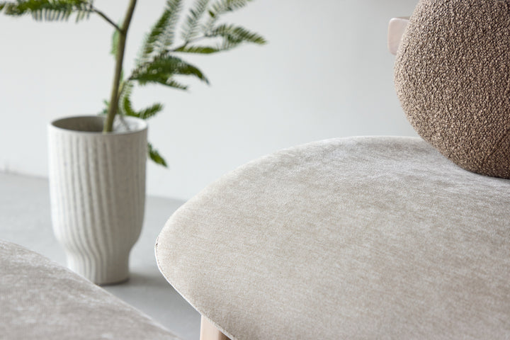 Fåtölj Beige Rile + Ottoman 60x42x60 Beige