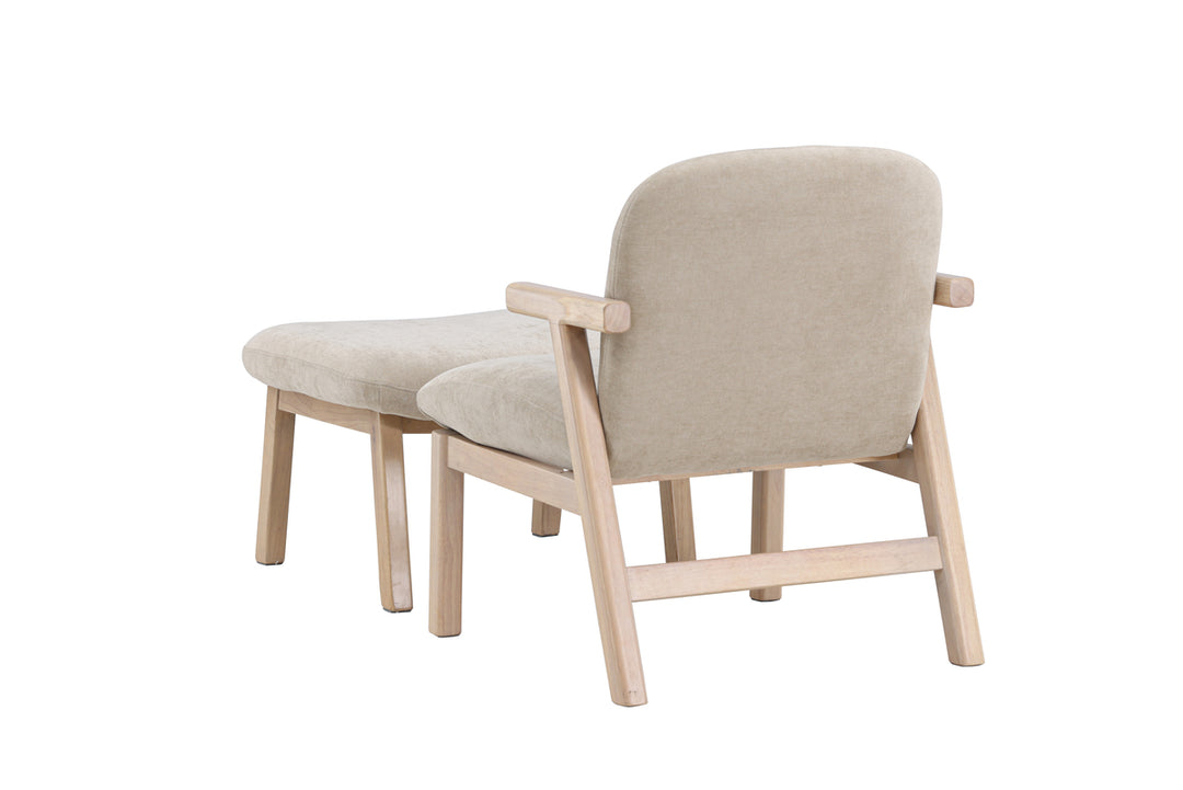 Fåtölj Beige Rile + Ottoman 60x42x60 Beige