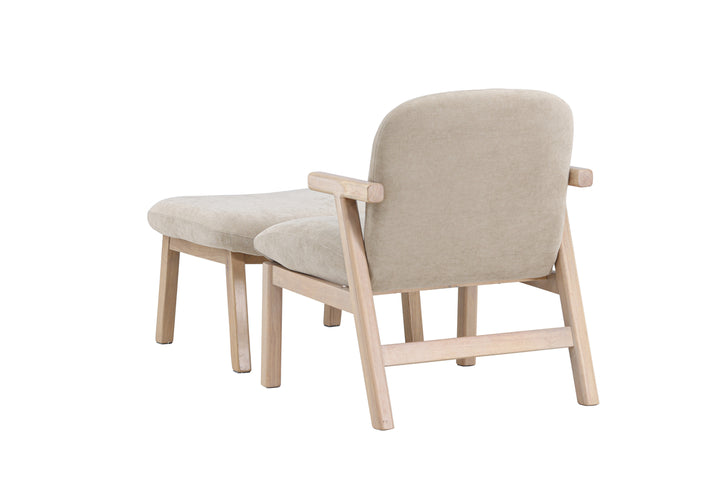 Fåtölj Beige Rile + Ottoman 60x42x60 Beige