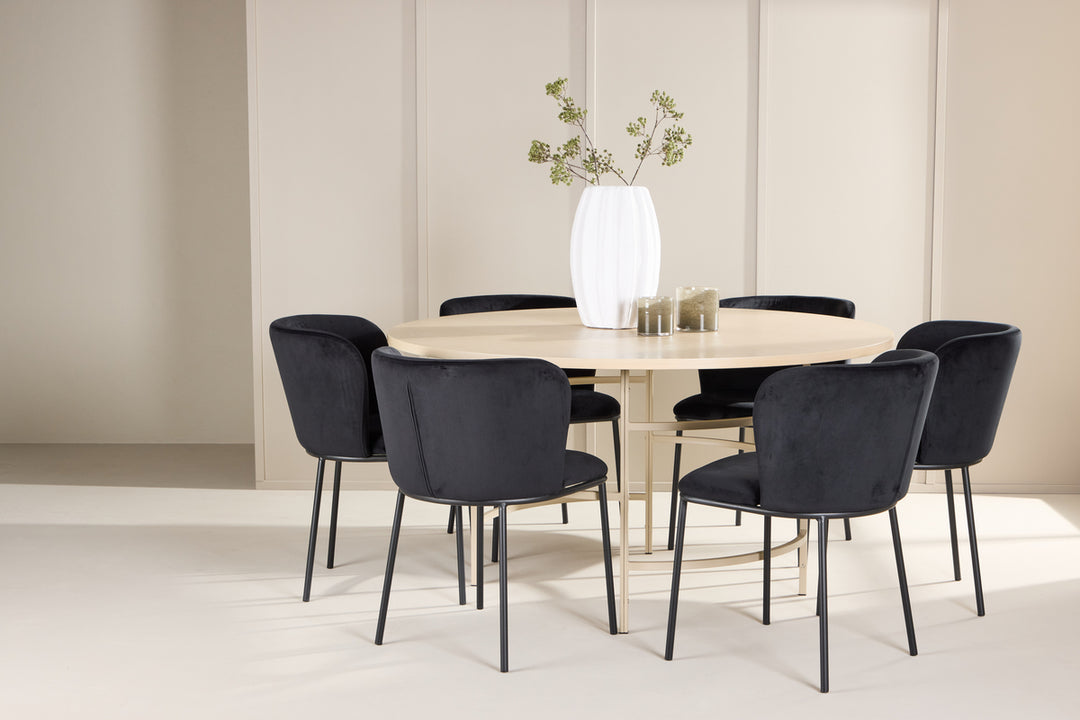 Edina & Copenhagen Matgrupp Svart/Vitputsad