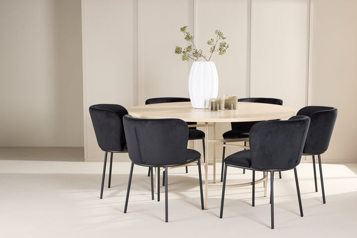 Edina & Copenhagen Matgrupp Svart/Vitputsad