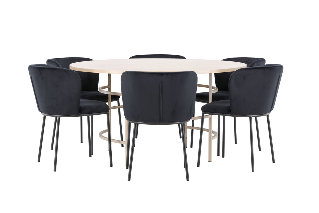 Edina & Copenhagen Matgrupp Svart/Vitputsad