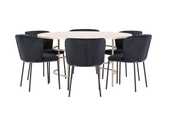 Edina & Copenhagen Matgrupp Svart/Vitputsad