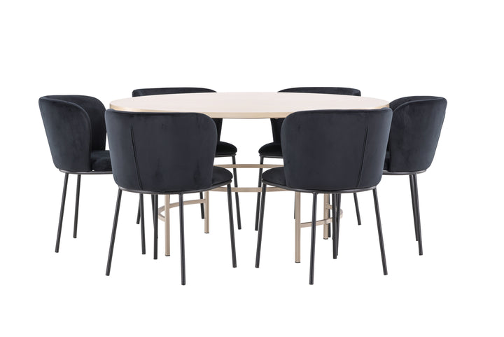 Edina & Copenhagen Matgrupp Svart/Vitputsad