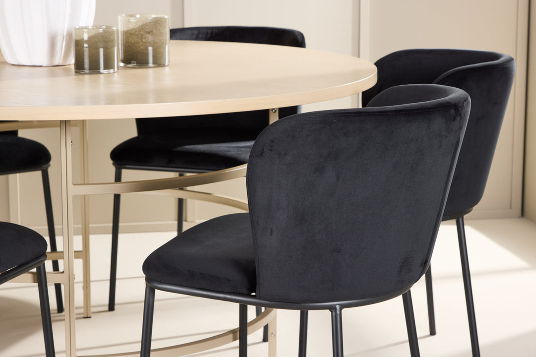 Edina & Copenhagen Matgrupp Svart/Vitputsad