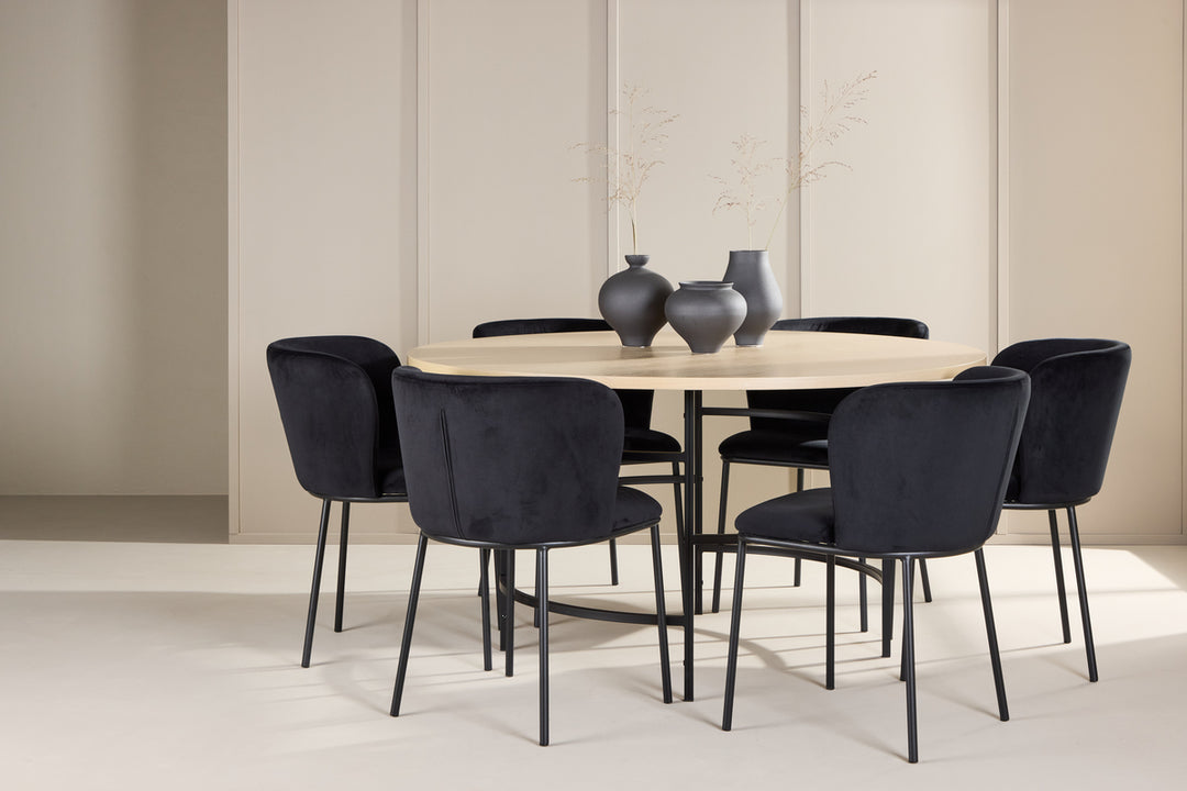 Edina & Copenhagen Matgrupp Svart/Vitputsad