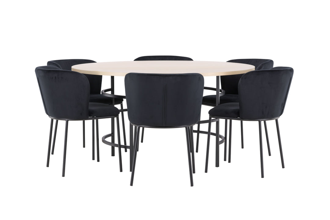 Edina & Copenhagen Matgrupp Svart/Vitputsad