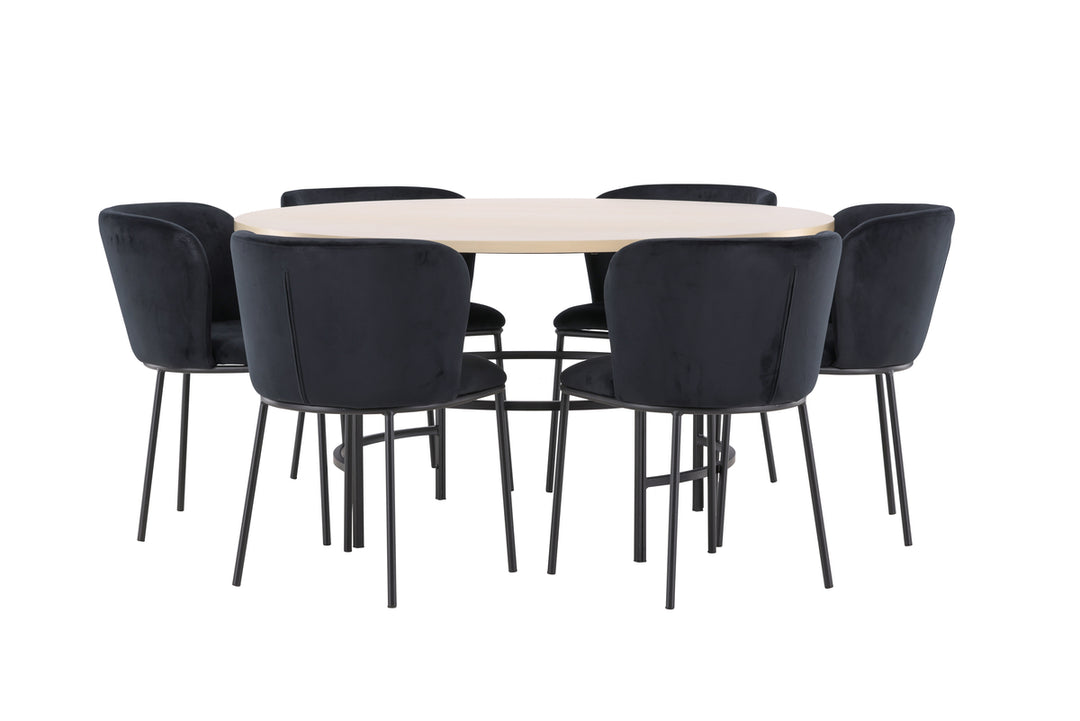 Edina & Copenhagen Matgrupp Svart/Vitputsad