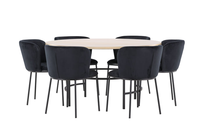 Edina & Copenhagen Matgrupp Svart/Vitputsad